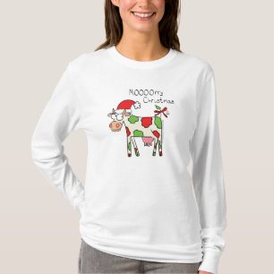 Cow Funny Tecknad Jul Helgdag T Shirt