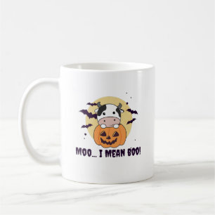 Cow Ghost Cute Kawaii Halloween Moo I Elak Boo Kaffemugg