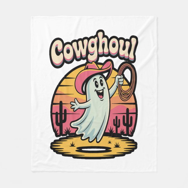 Cow Ghoul Halloween Spooky Fleecefilt (Framsidan)