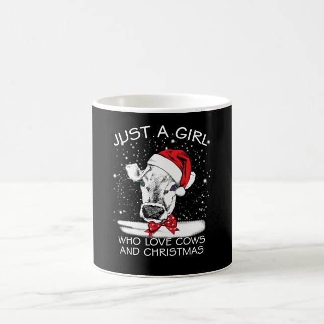 Cow Gift | Bara en flicka som Kärlek kor och jul Magisk Mugg (Center)