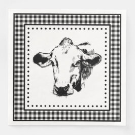 Cow Gingham Farmhouse Pappersservett