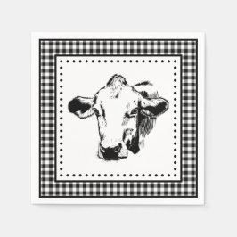 Cow Gingham Farmhouse Pappersservett