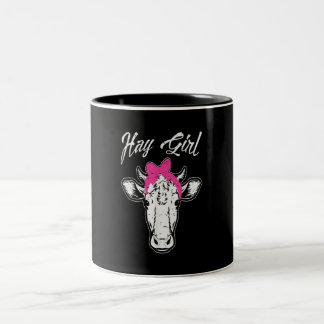 Cow Girl Farmer Gift| Coola Cow Animal Idea Två-Tonad Mugg