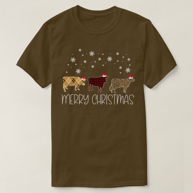 Cow God jul Cute Play Leopard X-Mas Pajam T Shirt (Design framsida)