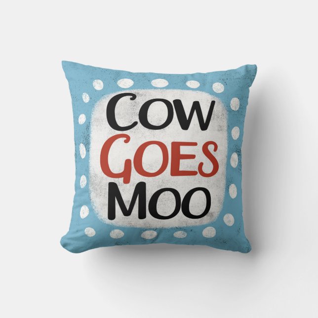 Cow Goes Moo Dekorativ kudde (Framsida)