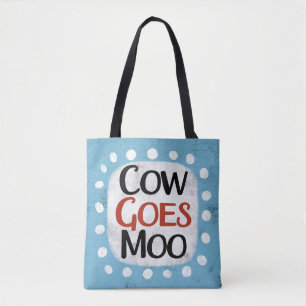 Cow Goes Moo Tote Bag Tygkasse