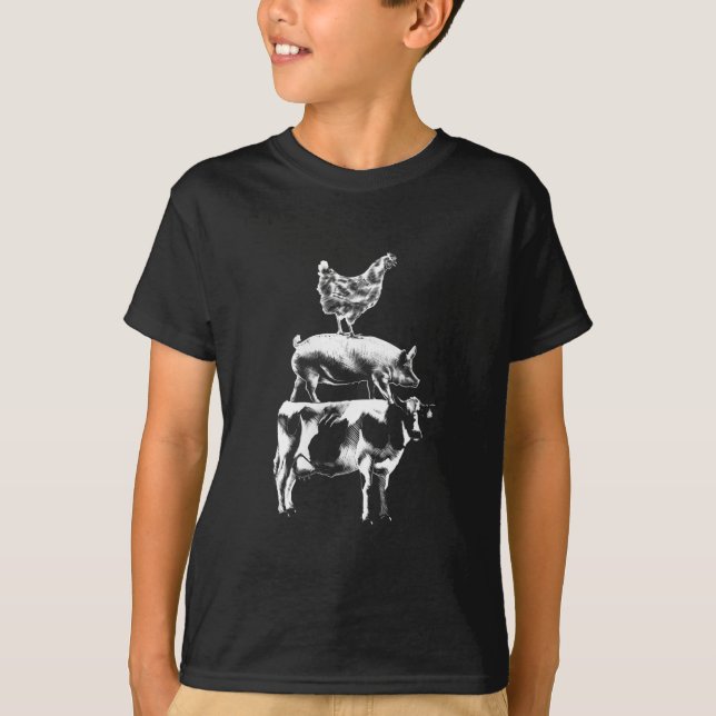 Cow Gris Chicken Farm Animal Gift T Shirt (Framsida)