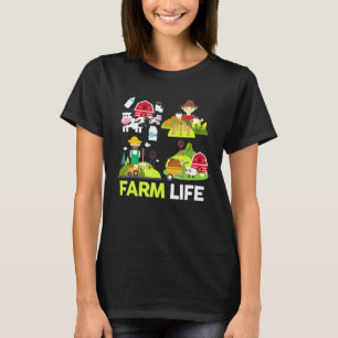 Cow Gris Chicken Goat Farming Dairy Animals Novelt T Shirt