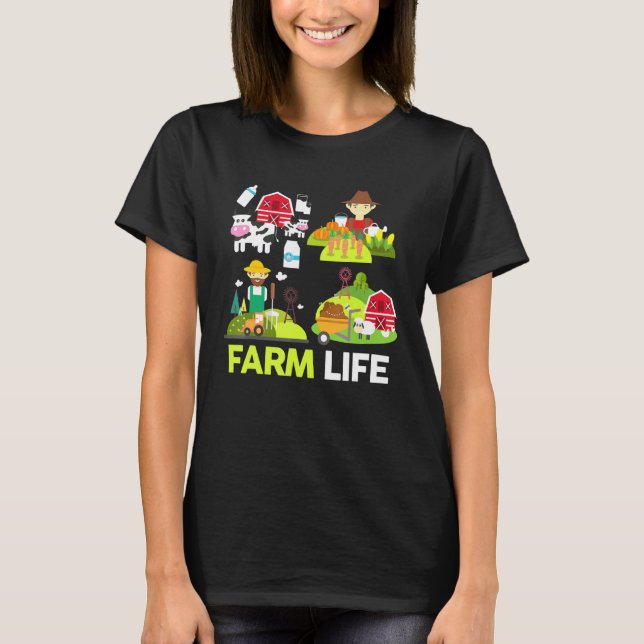 Cow Gris Chicken Goat Farming Dairy Animals Novelt T Shirt (Framsida)