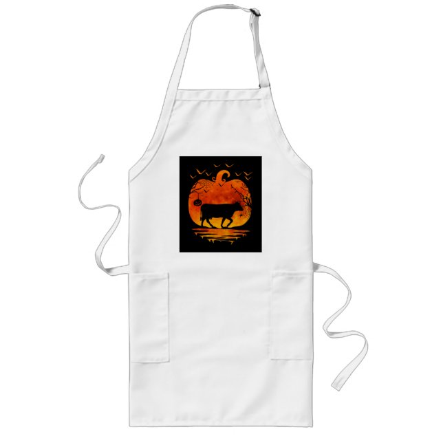 COW HALLOWEEN COSTUME PUMPKIN FALL SEASON LÅNGT FÖRKLÄDE (Framsidan)