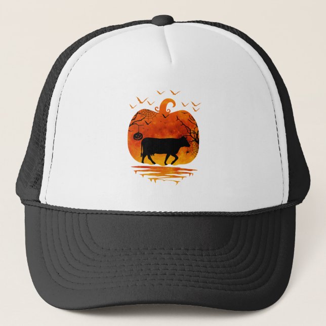 COW HALLOWEEN PUMPKIN COSTUME COW ÄLSKARE ÖUMN KEPS (Framsida)
