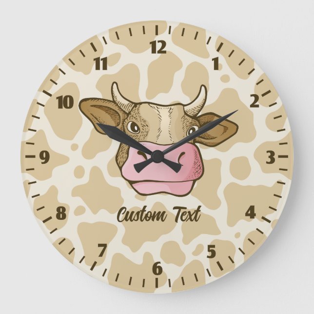 Cow Head Large Clock Stor Klocka (Framsida)