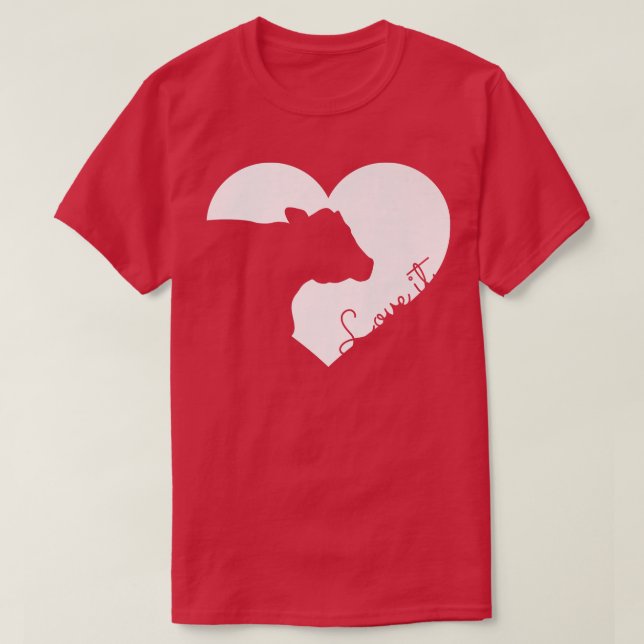Cow Heart Love It Farm Animal Farmer Farming Cattl T Shirt (Design framsida)