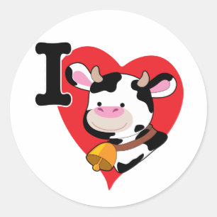 Cow Heart Runt Klistermärke