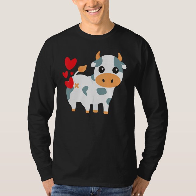 Cow Hearts Funny Cute Valentines day T Shirt (Framsida)