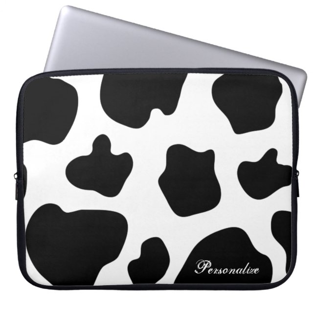 Cow hide mönster laptop sleeve | Utskrift av kur (Framsidan)