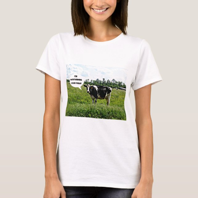 Cow Humor Tee Shirt (Framsida)