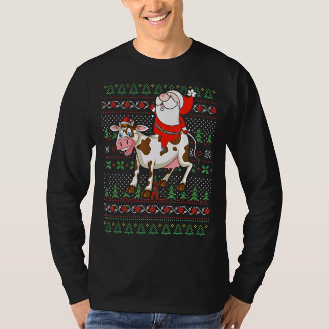 Cow Jultomten par Matching Julafton T Shirt (Framsida)