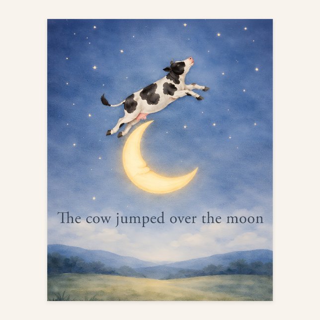 Cow Jumping Over the Moon – Nursery Rhyme Poster (Skapare uppladdad)