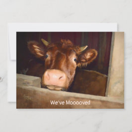 Cow Land Farm Rustic Barn Funny Flytta Card Meddelande