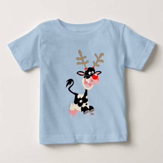 Cow Masquerading as Reindeer Baby T-shirt (Framsida)