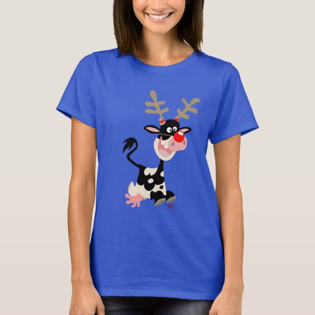 Cow Masquerading as Reindeer Women T-shirt (Framsida)
