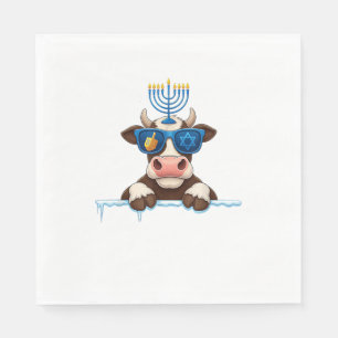 Cow Menorah Dreidel Jewish Hanukkah Womens Manar K Pappersservett