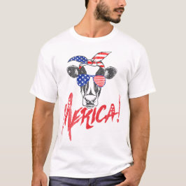 Cow Merica Funny i Kärlek Amerika 4 juli T Shirt