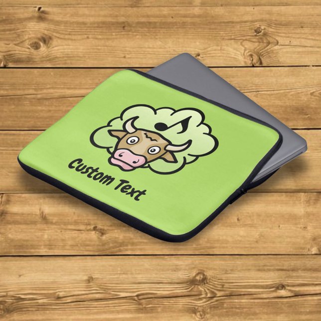 Cow Methane Tecknad Laptop sleeve (Skapare uppladdad)