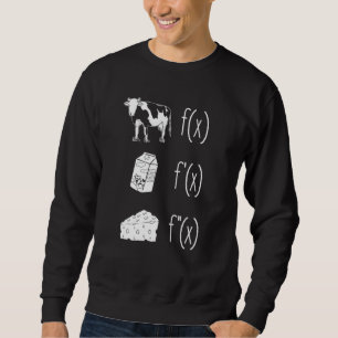 Cow Mjölk Cheese Formula Funny Math Teacher Calcul Lång Ärmad Tröja