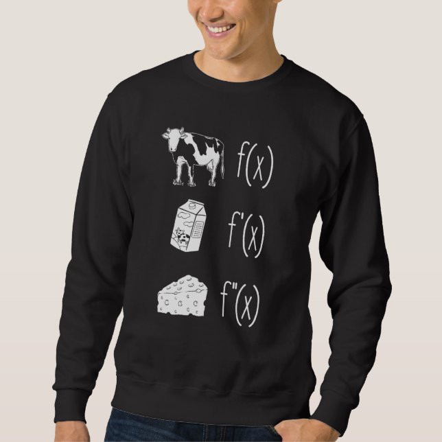 Cow Mjölk Cheese Formula Funny Math Teacher Calcul Lång Ärmad Tröja (Framsida)