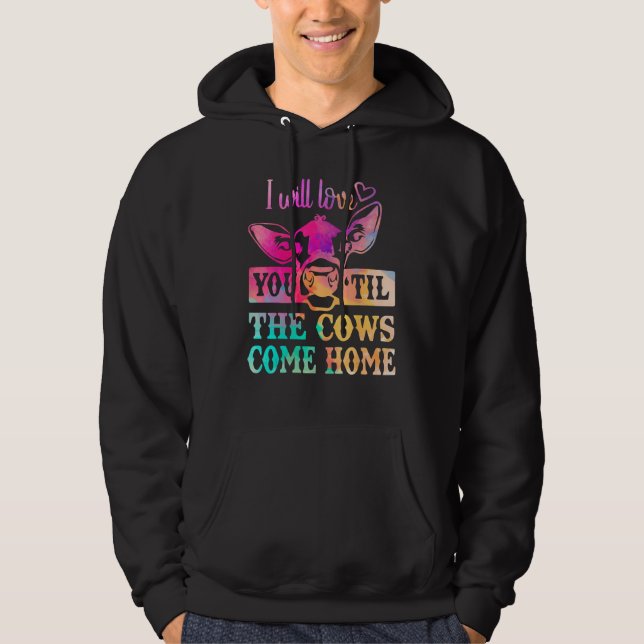 Cow  Moo Heifer Mom Mothers Day Father Dad Cows Ho Hoodie (Framsida)