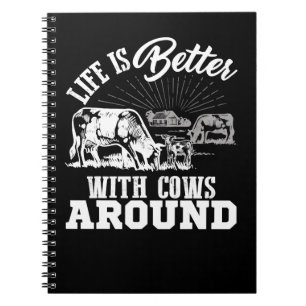 Cow Mooey Funny Cattle Funny Cow Farm Life är bett Anteckningsbok