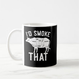 Cow Mooey Manar Id Smoke that Butcher BBQ Grilling Kaffemugg