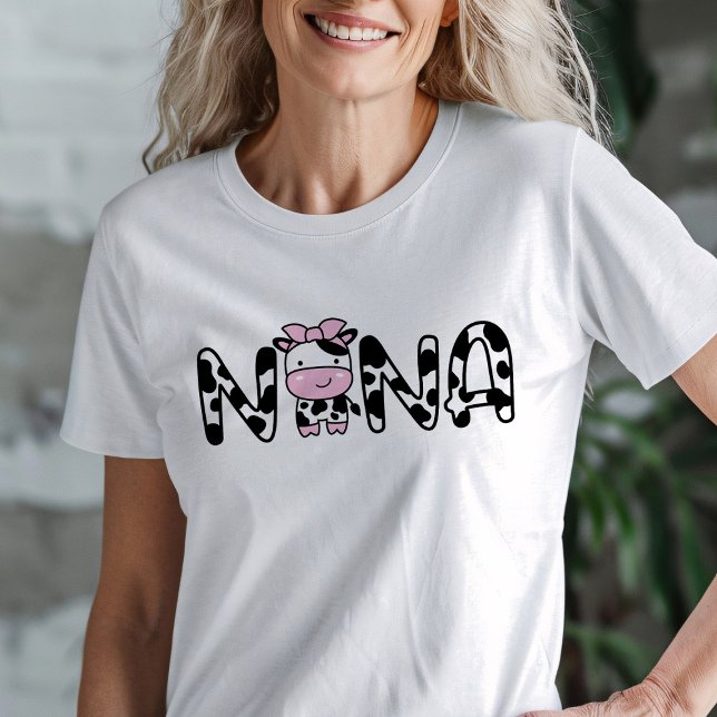 Cow Nana Grandma T-Shirt för Cow-Thned Party (Skapare uppladdad)