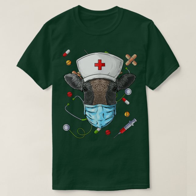 Cow Nurse RN Funny ER Nursing School Studenten T Shirt (Design framsida)