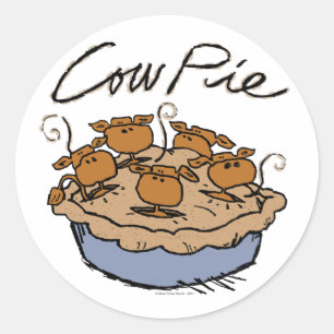 Cow Paj Sticker Runt Klistermärke