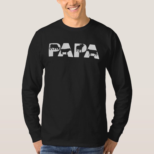 Cow Papa  Papa Cow Father s Day T Shirt (Framsida)