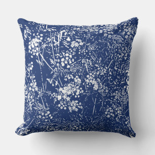 Cow Parsley Cyanotype Stil Kudde