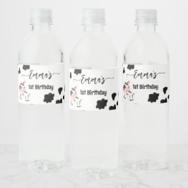 Cow party, bordsartiklar, personlig mönster vattenflaskor etikett