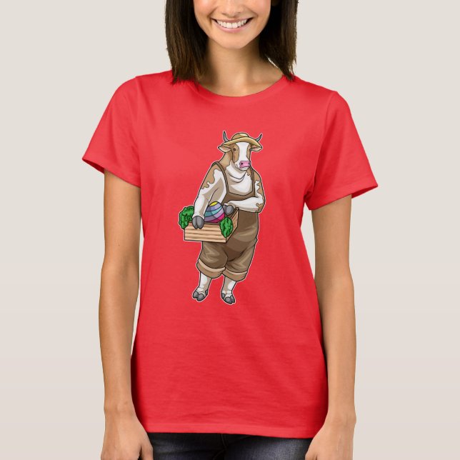 Cow Påsk Farmer T Shirt (Framsida)