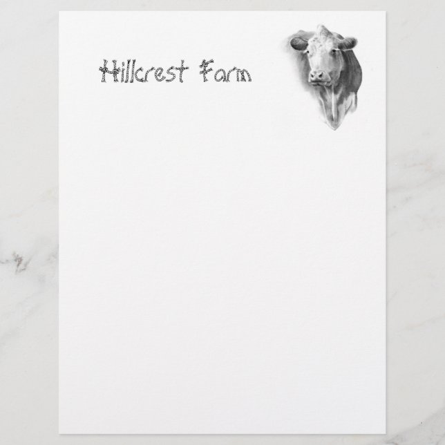 COW: PENCIL: FARM: LETTERHEAD (Framsida)
