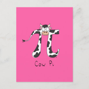 Cow Pi Symbol Funny Math Vykort