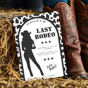 Cow Print Cowgirl Bröllop Bachelorette Party Inbjudningar
