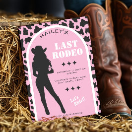 Cow Print Cowgirl Bröllop Rosa Bachelorette Party Inbjudningar