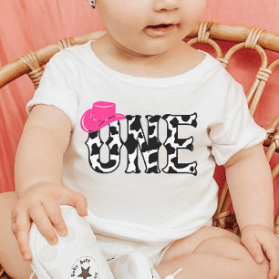 Cow Print Cowgirl HON ONE First Birthday Party T Shirt