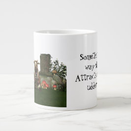 Cow Pun "Nåt på det sätt hon moos." Jumbo Mugg