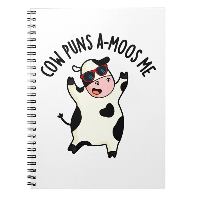 Cow Puns Amoos Me Funny Cow Pun Anteckningsbok (Framsidan)