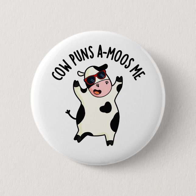 Cow Puns Amoos Me Funny Cow Pun Knapp (Framsida)