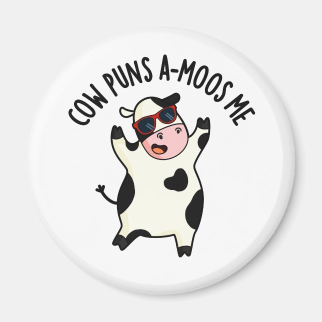 Cow Puns Amoos Me Funny Cow Pun Magnet (Framsidan)
